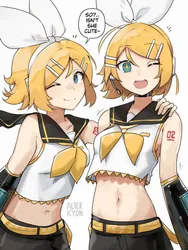 kagamine len, kagamine rin, vocaloid, alterkyon, post #977