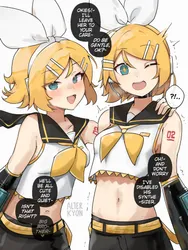 kagamine len, kagamine rin, vocaloid, alterkyon, post #739