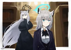 angela (project moon), shiroko (blue archive), project moon, library of ruina, muzilana, post #9881